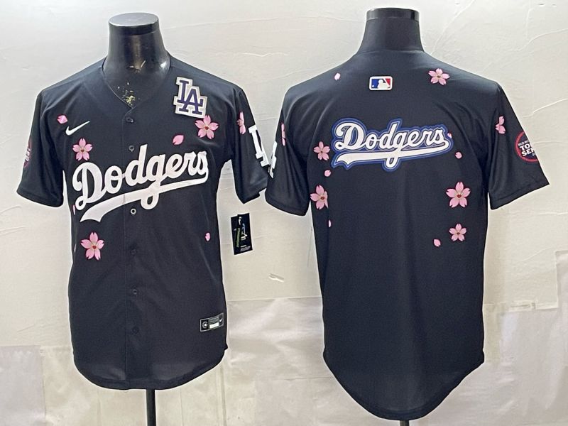 Men Nike 2026 Los Angeles Dodgers Blank Black Sakura Edition Game MLB Jersey 0014->los angeles dodgers->MLB Jersey